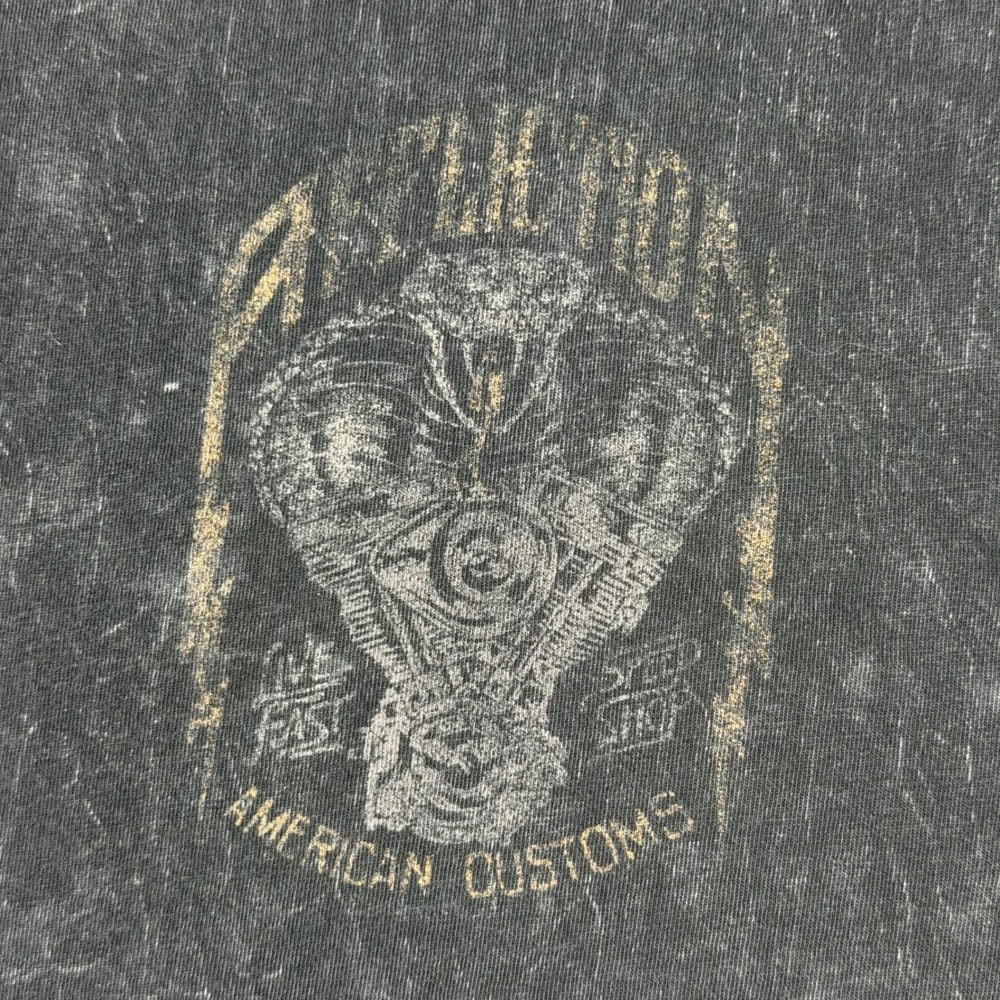 Affliction Cobra Tee Mens XL Grey Burnout Vintage Style Biker American Customs - Picture 4 of 8